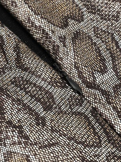 Sexy Vintage Print Glossy Waist Cut Out Dress