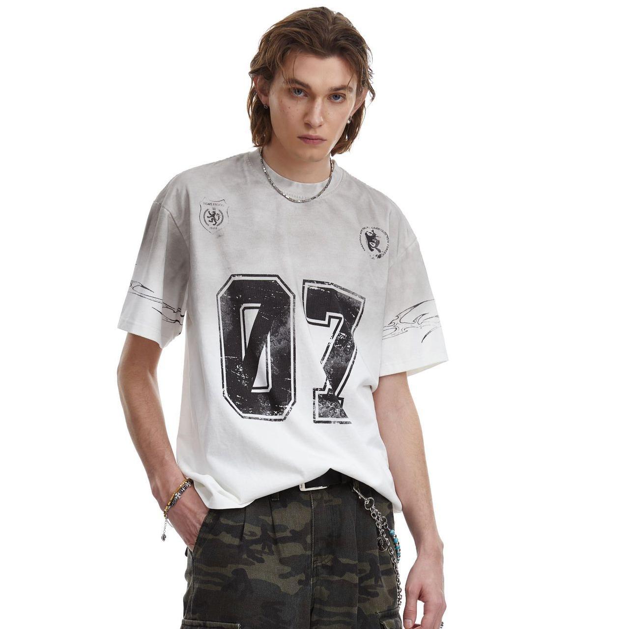 Street Mottled Print t-Shirt Hip-Hop Top