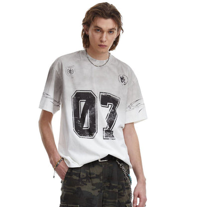 Street Mottled Print t-Shirt Hip-Hop Top
