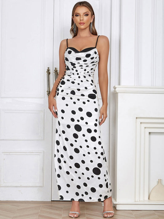 Sexy Polka Dot Maxi Dress