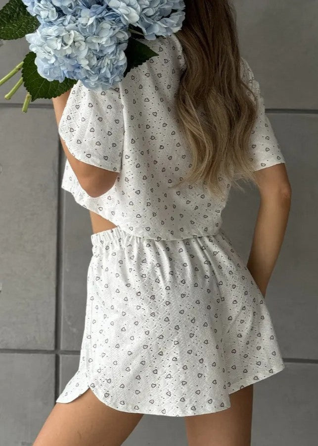 Sweet Tempo - Printed Crop Top & Flow Shorts Set