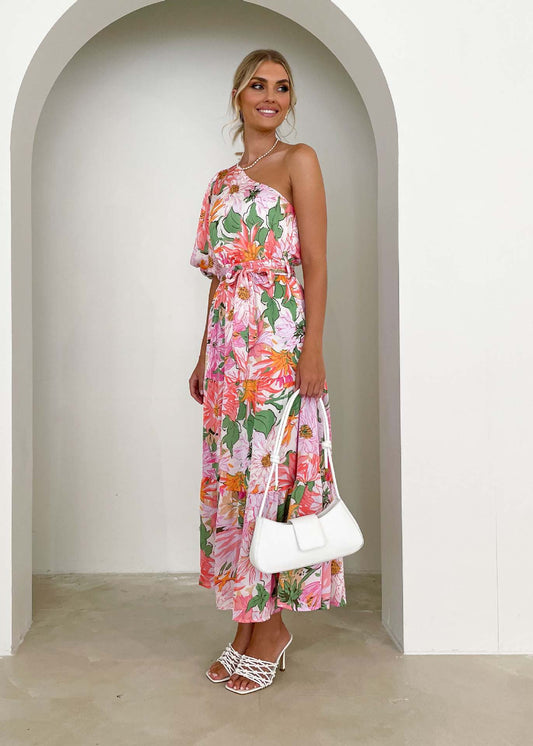 Maxi Dress Printed Elegant Holiday Long Large Hem Dress for