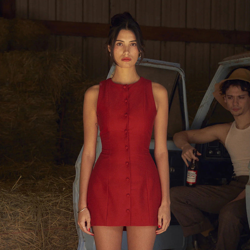 Graceful Vest Basic Dress Slim Sleeveless