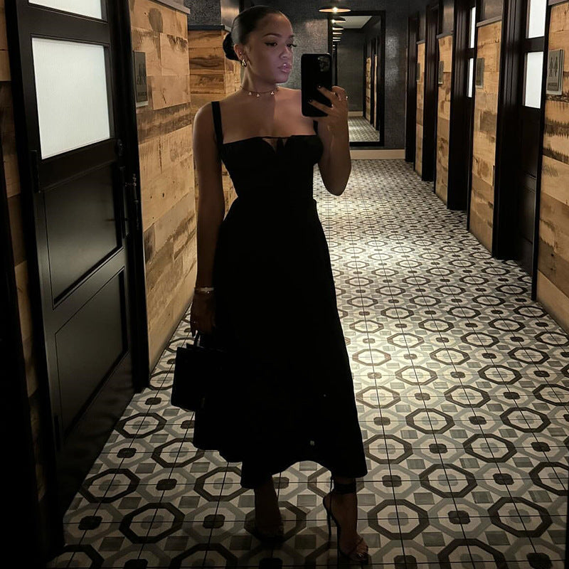 Mid Length Corset Elegant Slit Lace up Casual Dress