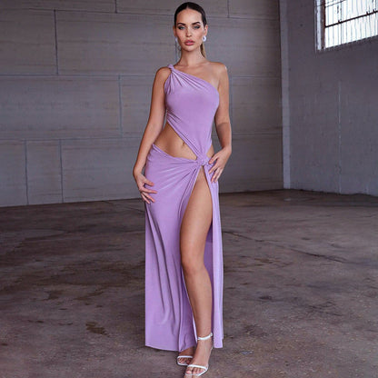 Sleeveless Bandage High Slit Dress