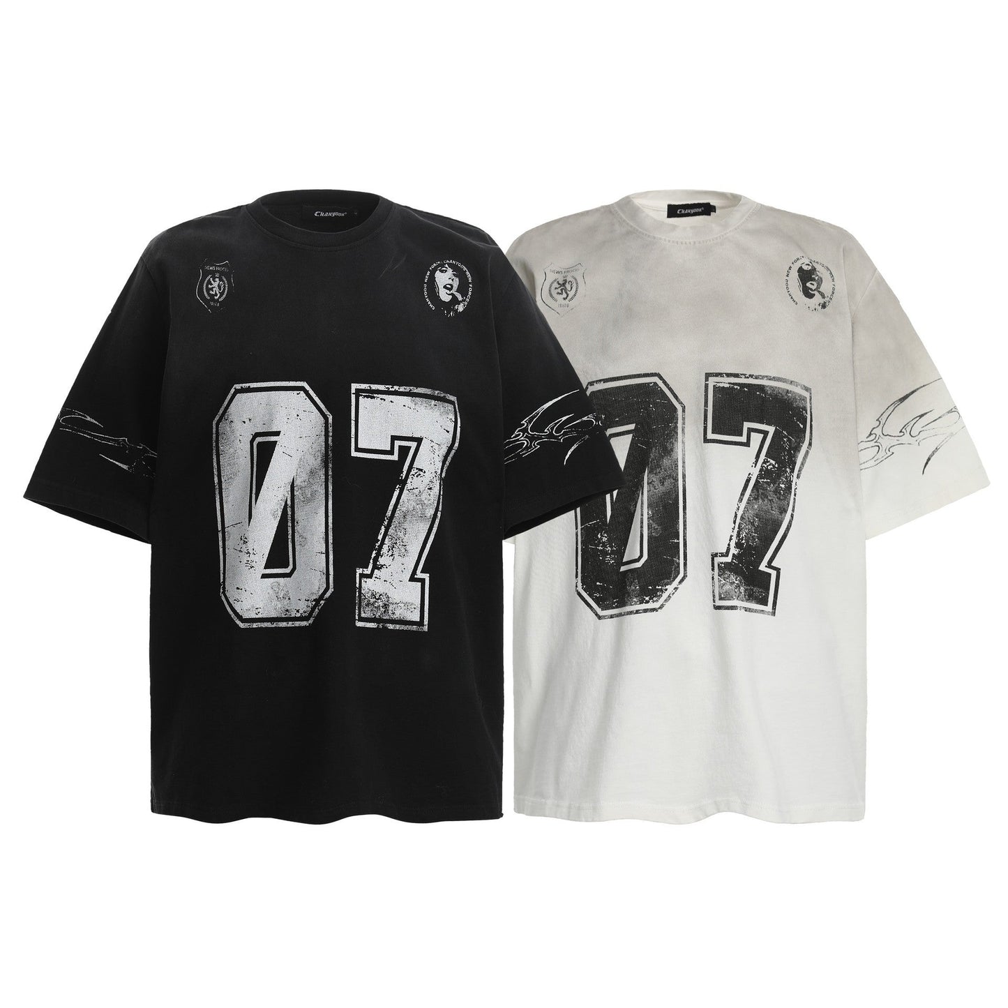 Street Mottled Print t-Shirt Hip-Hop Top