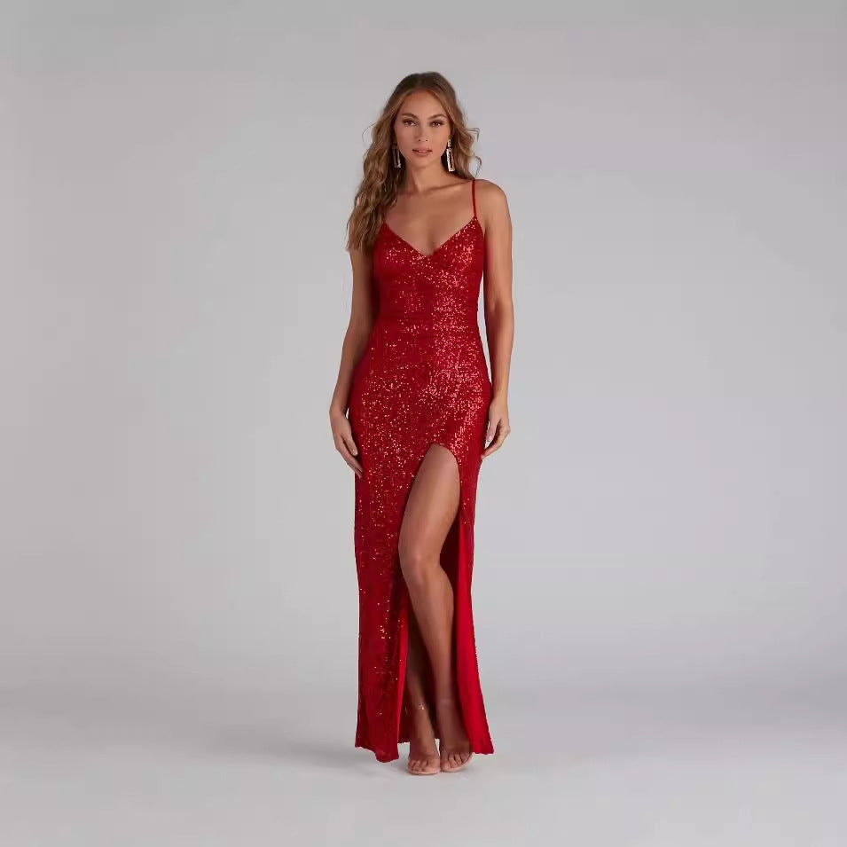 Sequin Sling Dress Host Cocktail Prom Evening Dress