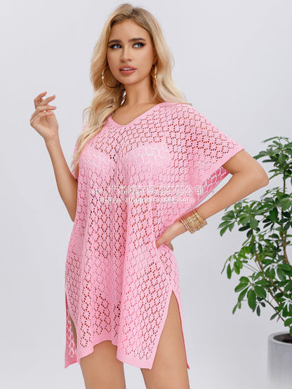 Cotton like Swimsuit Hollow Out Cutout out Beach Sun Protection Dress