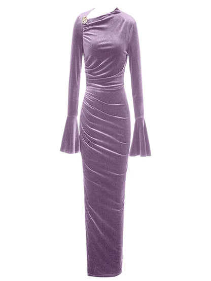 Asymmetric Neckline Fitted Dress