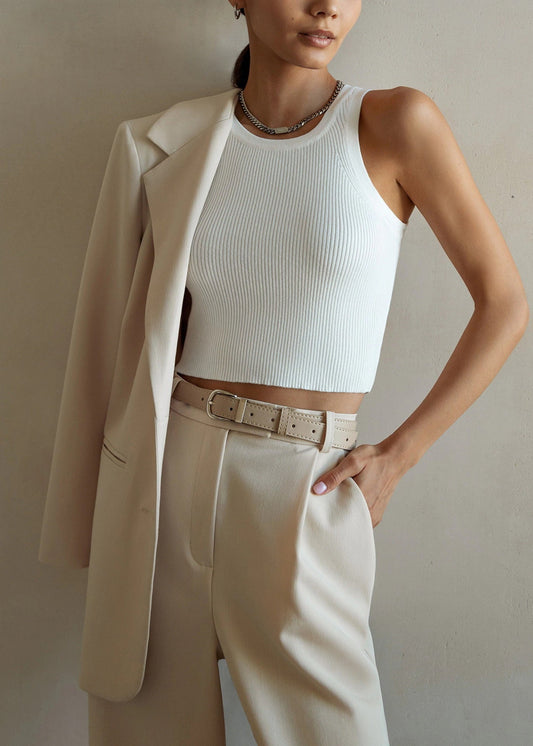 Sculpted Ease - Ribbed Knit Sleeveless Tank