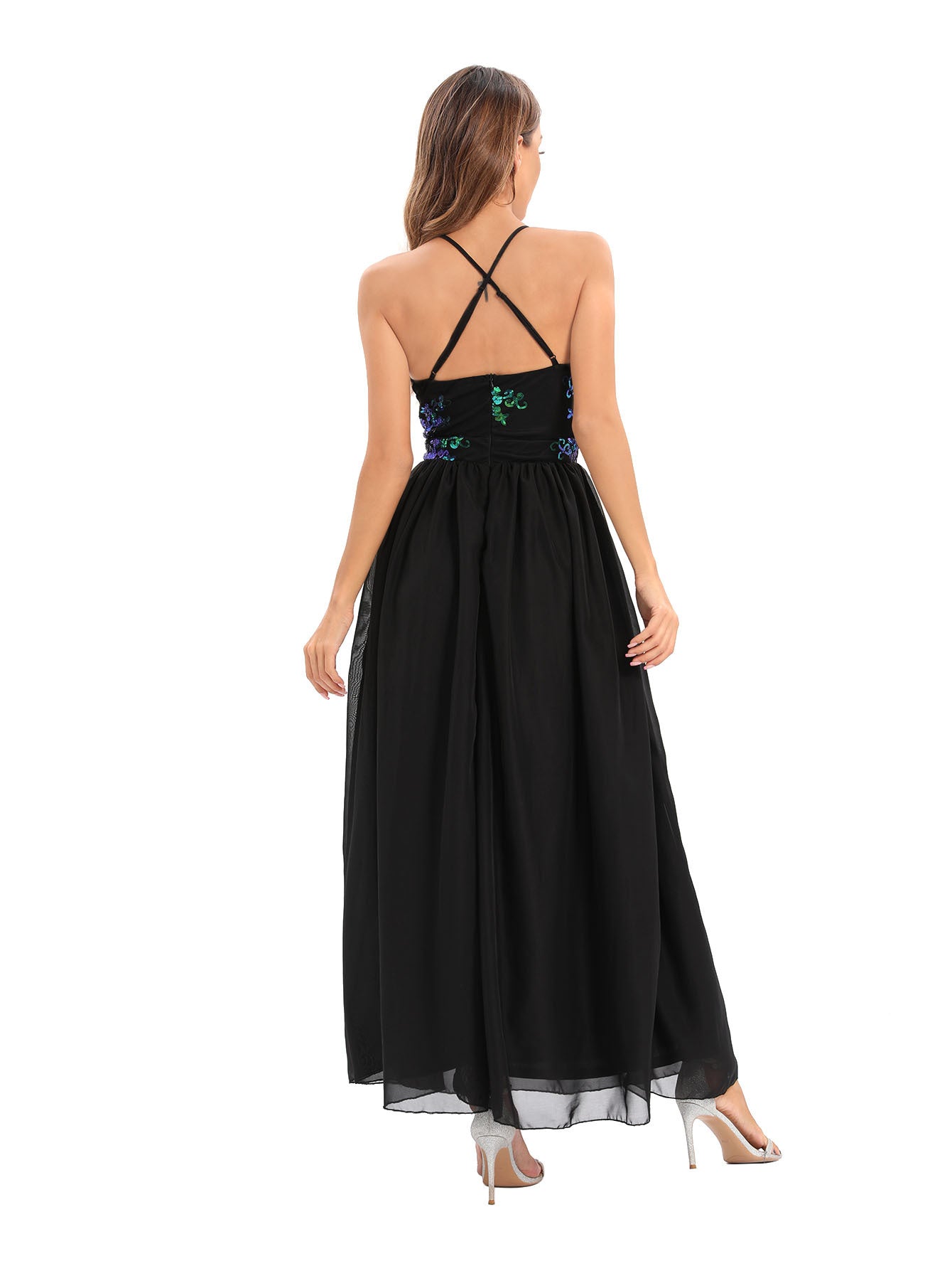 Backless Spaghetti Straps Dress Maxi Dress Evening Dress