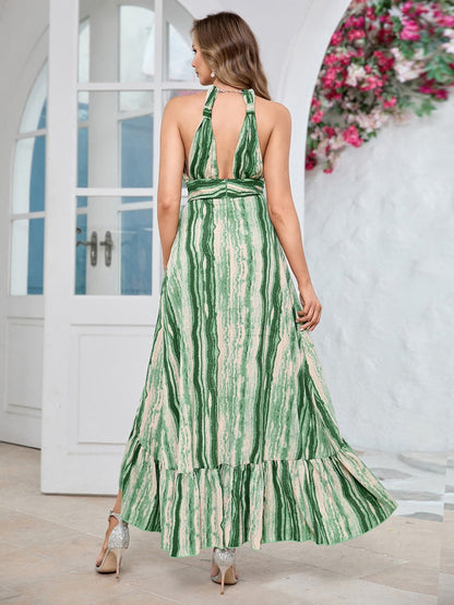 Sexy V-Neck Hollow Backless Dress