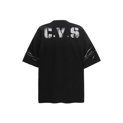 Street Mottled Print t-Shirt Hip-Hop Top