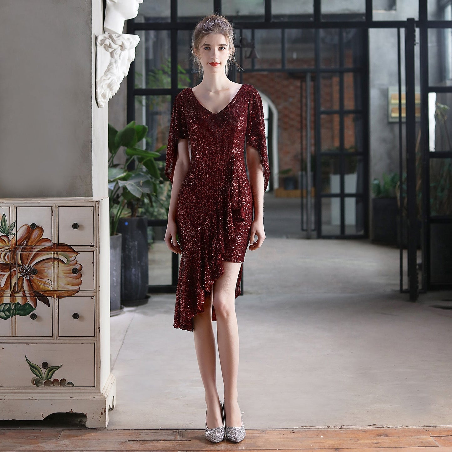 Cocktail Evening Colorful Sequin Short Dress Party Gathering Small Dress Fairy