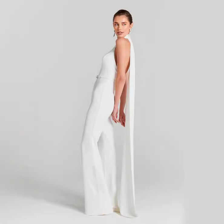 Backless Jumpsuit Cocktail Host Annual Meeting Performance