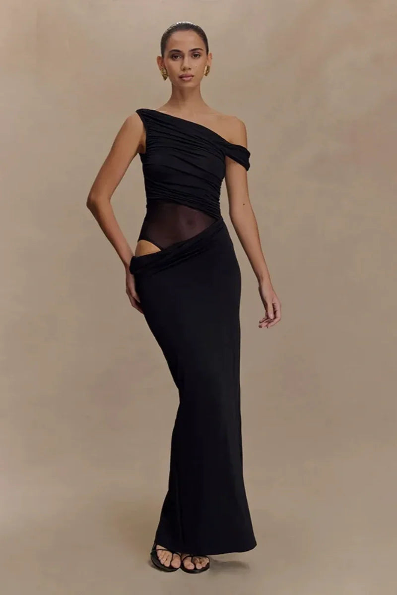 Callen One Shoulder Slinky Maxi Dress