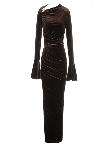 Asymmetric Neckline Fitted Dress