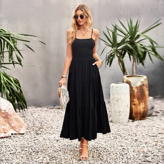 Solid Color Dress Elegant Dress Maxi Dress