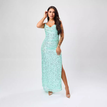 Evening Super Popular Light Luxury Dress Niche High End Gradient Sequin Host Dress