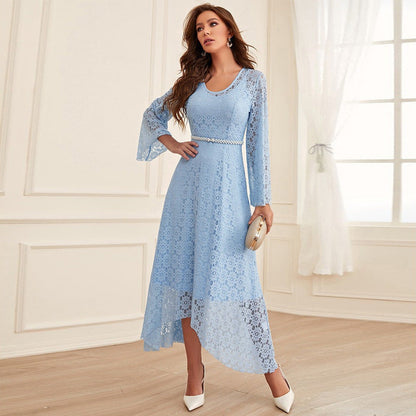 Casual Two Piece Set Maxi Dress Round Neck A line Big Hem Dress