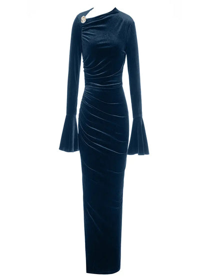 Asymmetric Neckline Fitted Dress