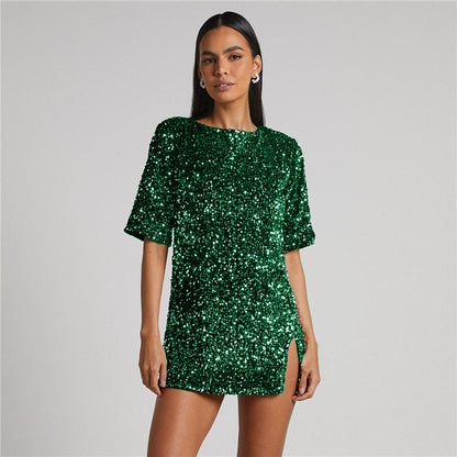 Backless Sequin Dress Nightclub Party Dress