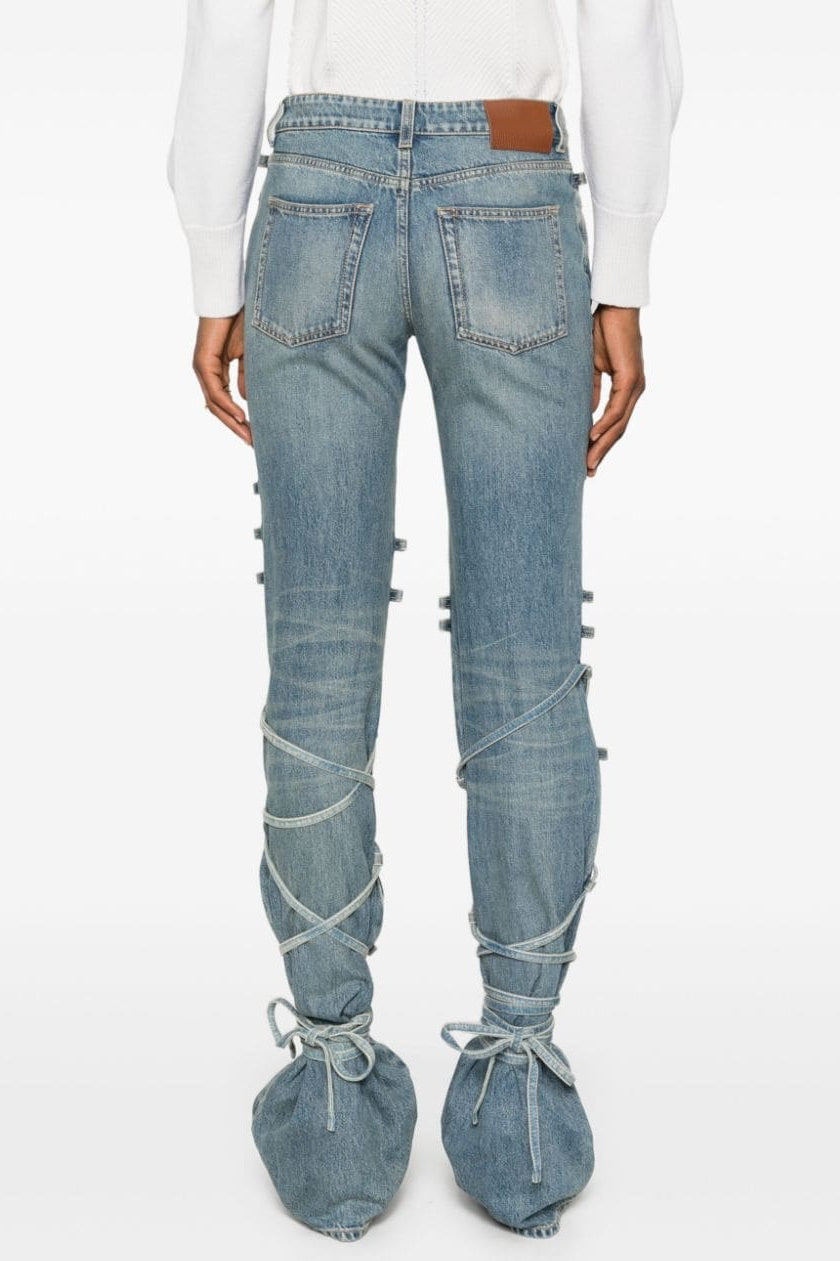Odette Asymmetric Knotted Flared jeans