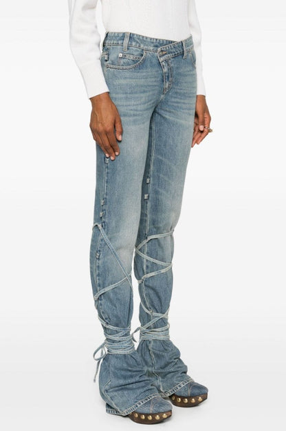Odette Asymmetric Knotted Flared jeans