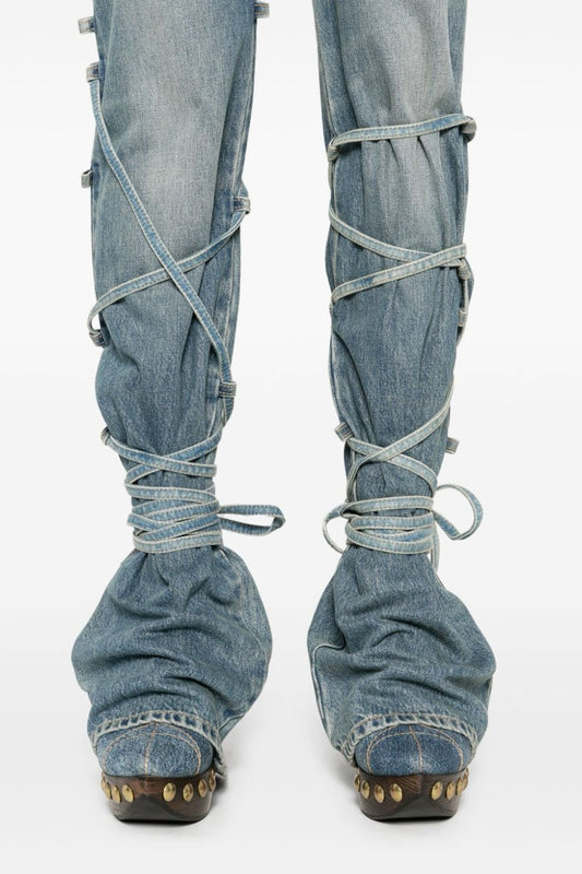 Odette Asymmetric Knotted Flared jeans