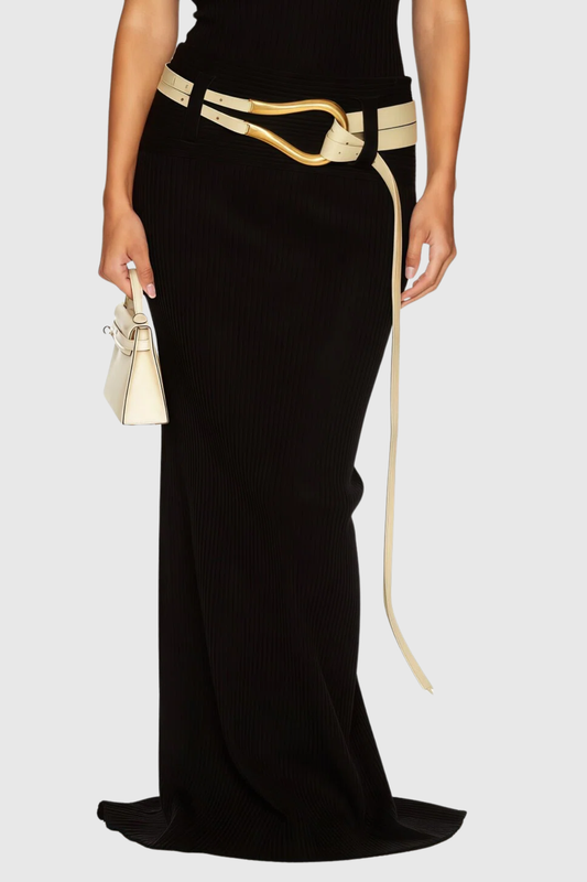 Olenna Knit Maxi Skirt - Black