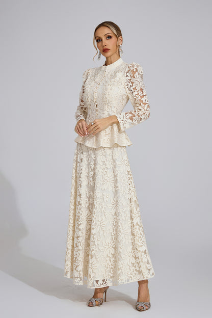 Olwen Apricot Lace Two Piece Set