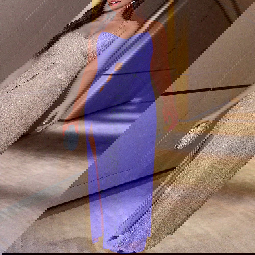 Plus Size Dress Party Sequin Sling Maxi Dress