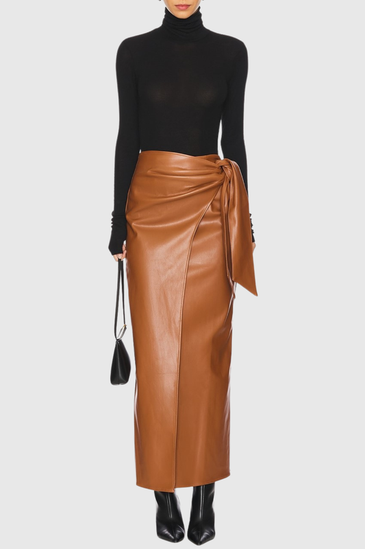 Pluto Leather Maxi Skirt