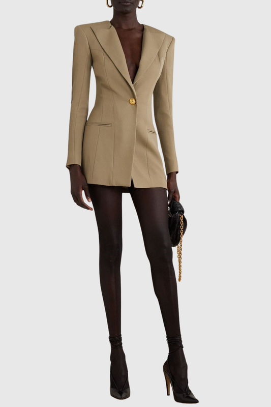 Posia Mini Blazer Dress - Khaki