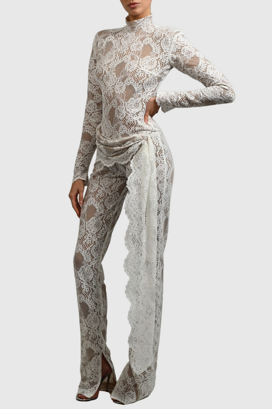 Quineis Lace Jumpsuit - White