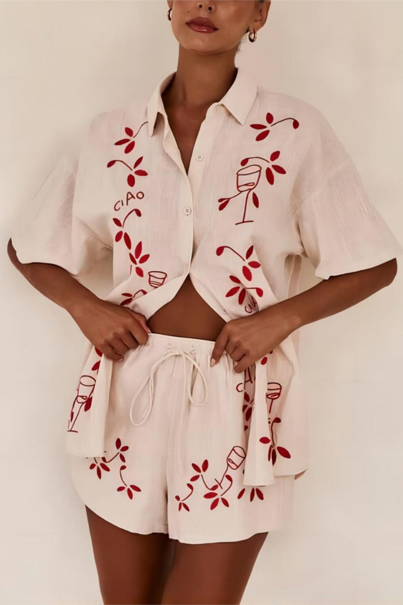 Loose Elasticated Shorts-Set