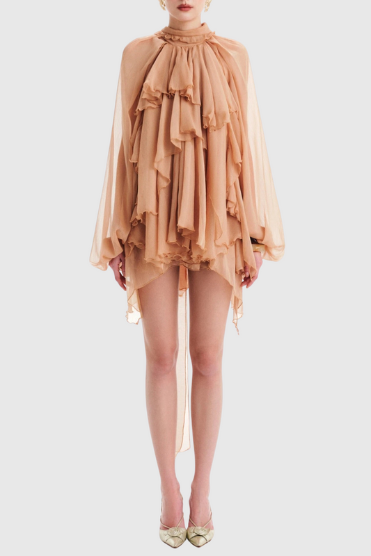 Rekha Long Sleeve Ruffle Pants Set