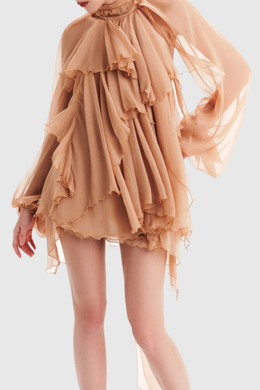 Rekha Long Sleeve Ruffle Pants Set