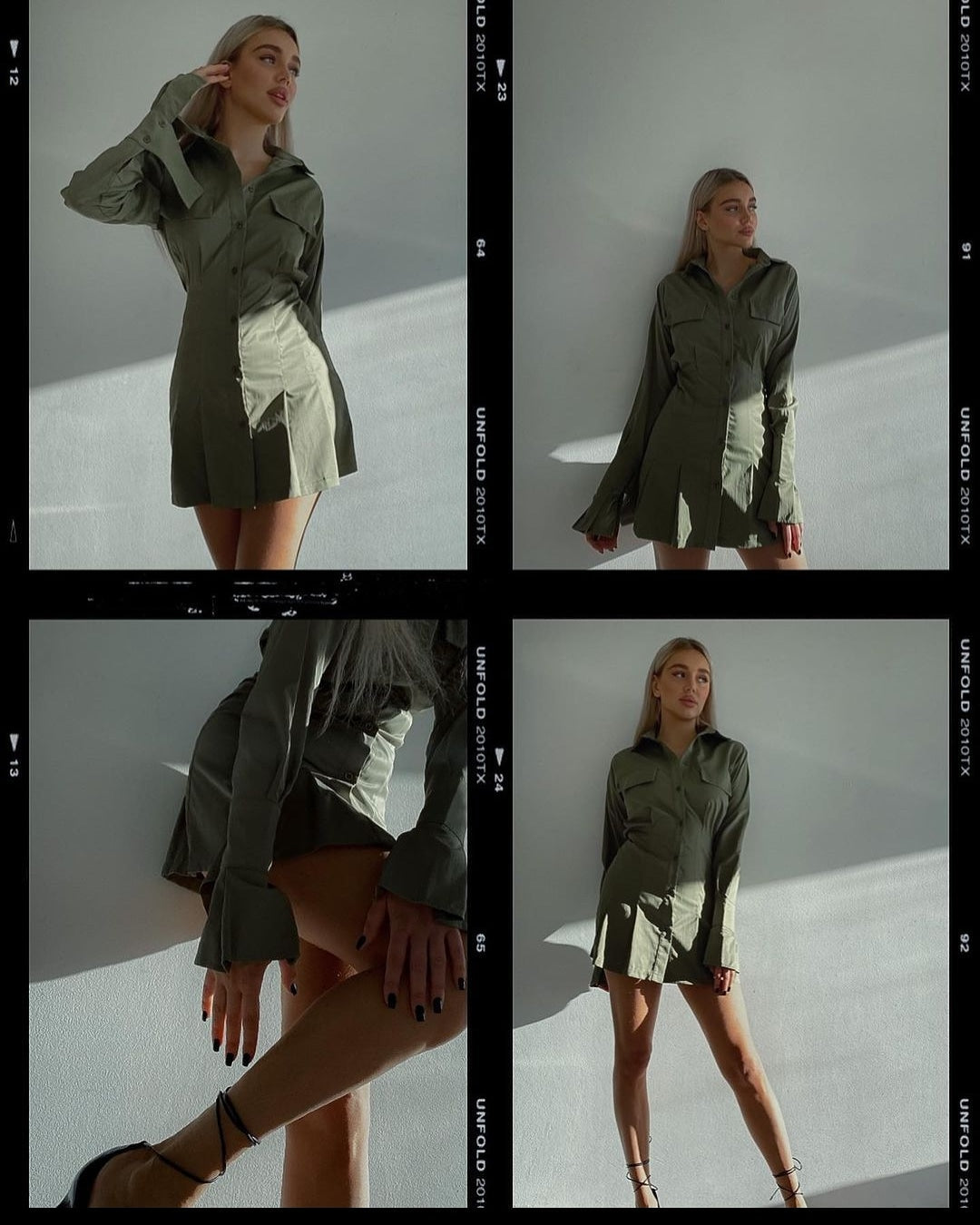 "Lewis" oversized plain shirt dress