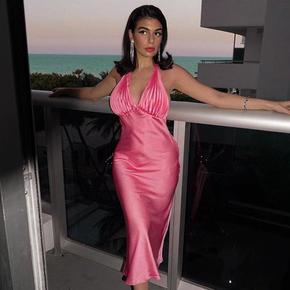 "Maryline" satin dress 4 colors