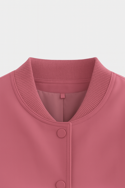 Bomber Jacket With Front Pockets | Cropped Silhouette