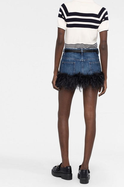 Ruth Feather Denim Skirt