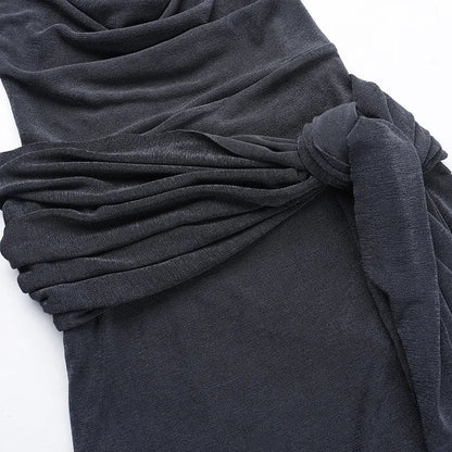 Strapped Halter Neck Backless Long Dress