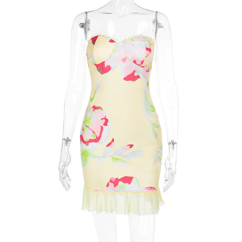 Printed Off-Shoulder Backless Party Dress for Women