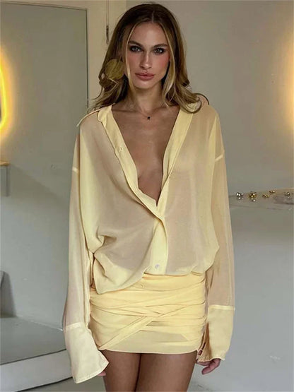 Bandage Long Sleeve Mini Dress  Elegant Bodycon Outfit