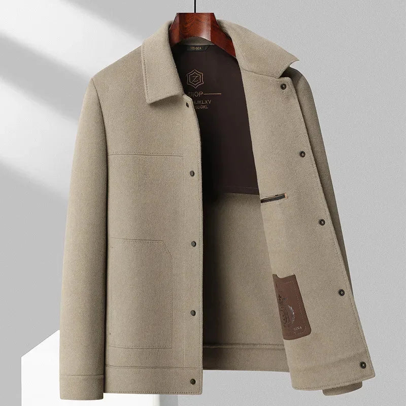 Wool Blend Jacket | Broadcloth Outer | Turn-Down Collar