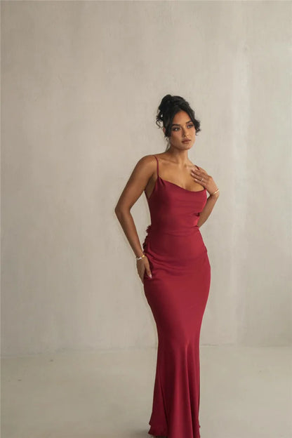 3D Flower Draped Open Back Maxi Dress