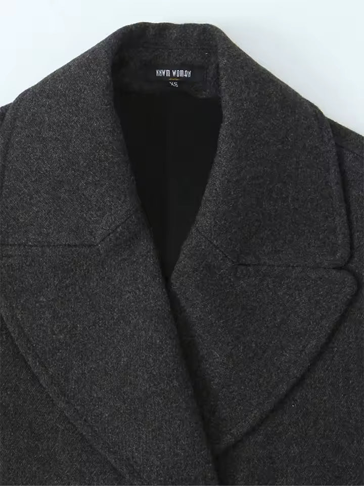 Double-Breasted Wool-Blend Coat | Structured Silhouette