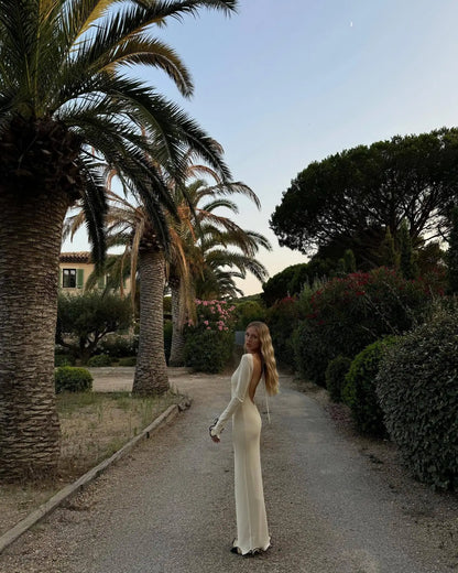 Knit Midi Dress with Ruffle Trim