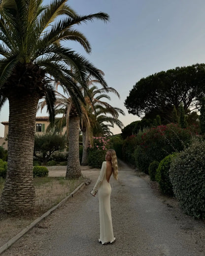 Knit Midi Dress with Ruffle Trim